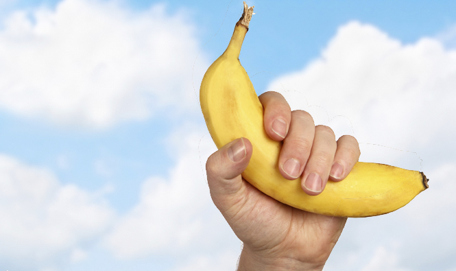 Bananas and hand