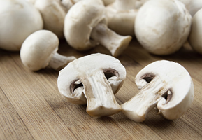 White or button mushrooms