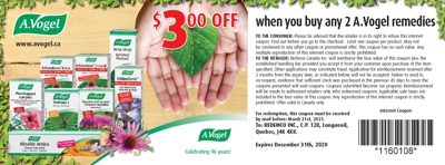 Get $3.00 Off when you buy any 2 A.Vogel remedies